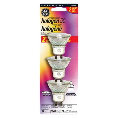 GE 50W GU10 Halogen 3pk