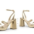 thumbnail image 3 of BURUDANI Women's Chunky Platform Heel Open Toe Ankle Strap Strappy Sandals Dress Shoes, 3 of 8
