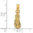 thumbnail image 2 of 14K Yellow Gold 3D With Blue Enamel Single Flip-Flop Charm Made In United States k6672, 2 of 5