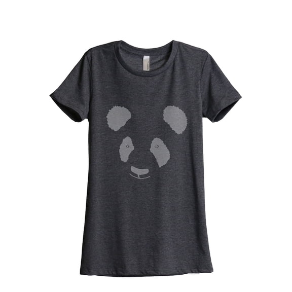 Thread Tank Panda Face Women's Relaxed Crewneck T-Shirt Tee Charcoal Large