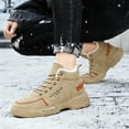 thumbnail image 5 of KELINFONG Men's Shoes Winter Snow Shoes Furry Lined Warm Work Casual Shoes Lace up Outdoor Sneakers, 5 of 7