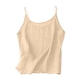 thumbnail image 5 of UACY Girls Cotton Linen Tank Tops Summer Casual Sleeveless Plain Spaghetti Strap Camisole Tween Cute Vacation Undershirts (Khaki, 6-7 Years), 5 of 5