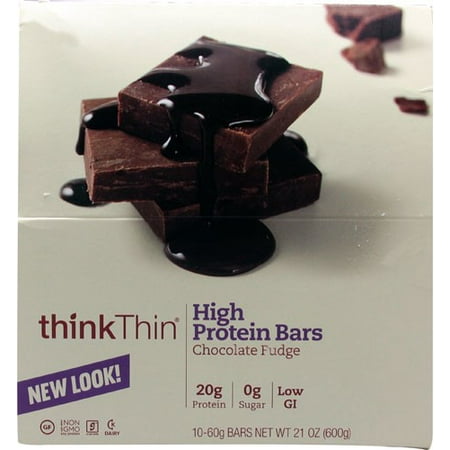 thinkThin High Protein Bars, Chocolate Fudge, 20g Protein, 10 (The Very Best Chocolate Mint Fudge)
