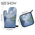 thumbnail image 2 of Yayeee Oven Mitts and Pot Holder Set of 2 Heat Resistant Kitchen Gloves Baking Hot Pad, Blue Sky and River, 2 of 5