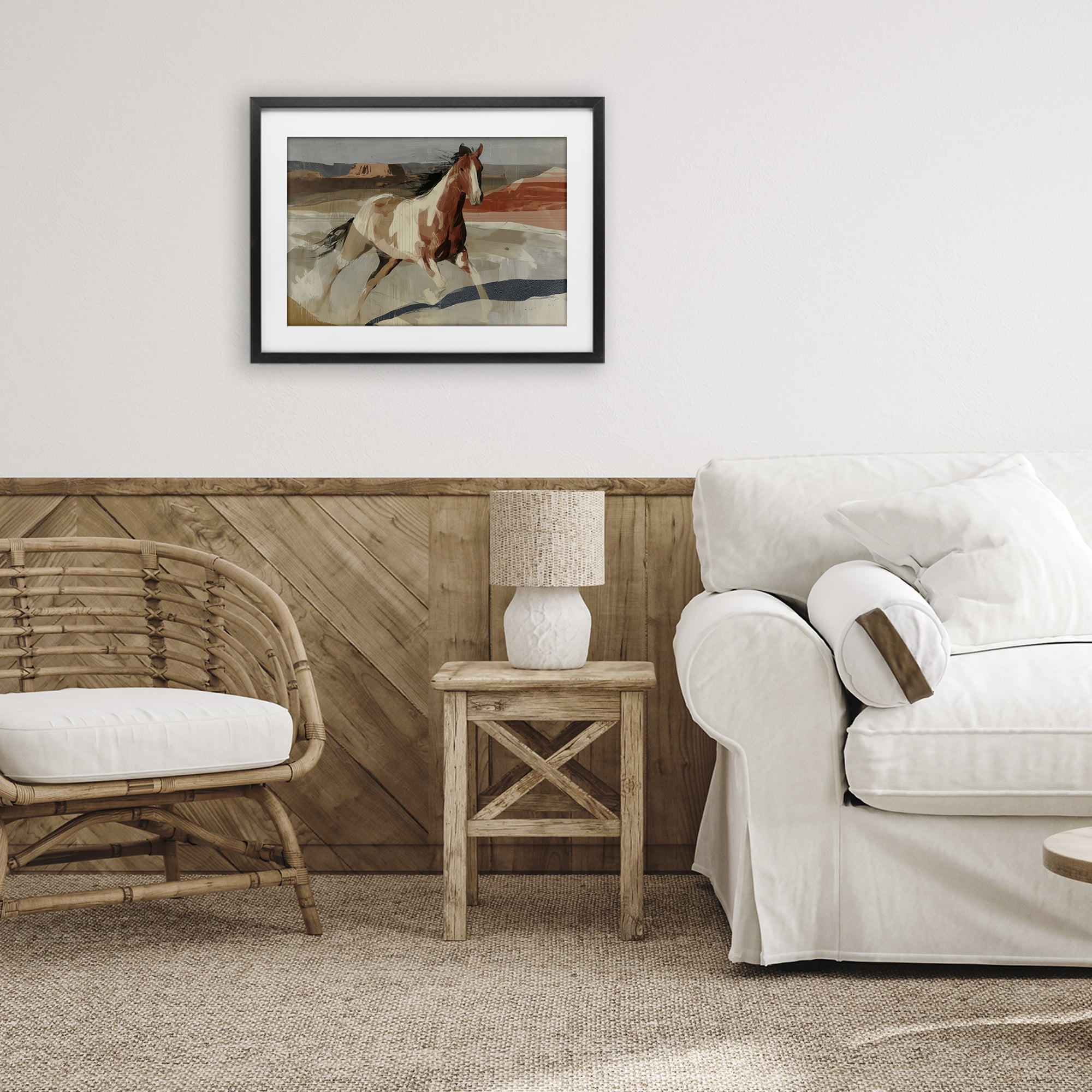 Stupell Industries Wild Horse Across Plains Black Framed Print Under Glass, design by Chromatic Storm Studio