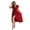 Burgundy, variant on Women's Ruffled Surplice Tie Waist Midi Dress with Slit 100% Polyester Fabric Perfect for Parties and Everyday