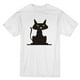 Chat Noir Mignon avec des Yeux Verts T-shirt Blanc Graphique devant Moyen Hommes – image 1 sur 1