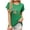 Green A4, variant on Hrsba Tops for Women,Summer Floral Print Crewneck Short Sleeve T Shirt Casual Loose Cut Ladies Blouse