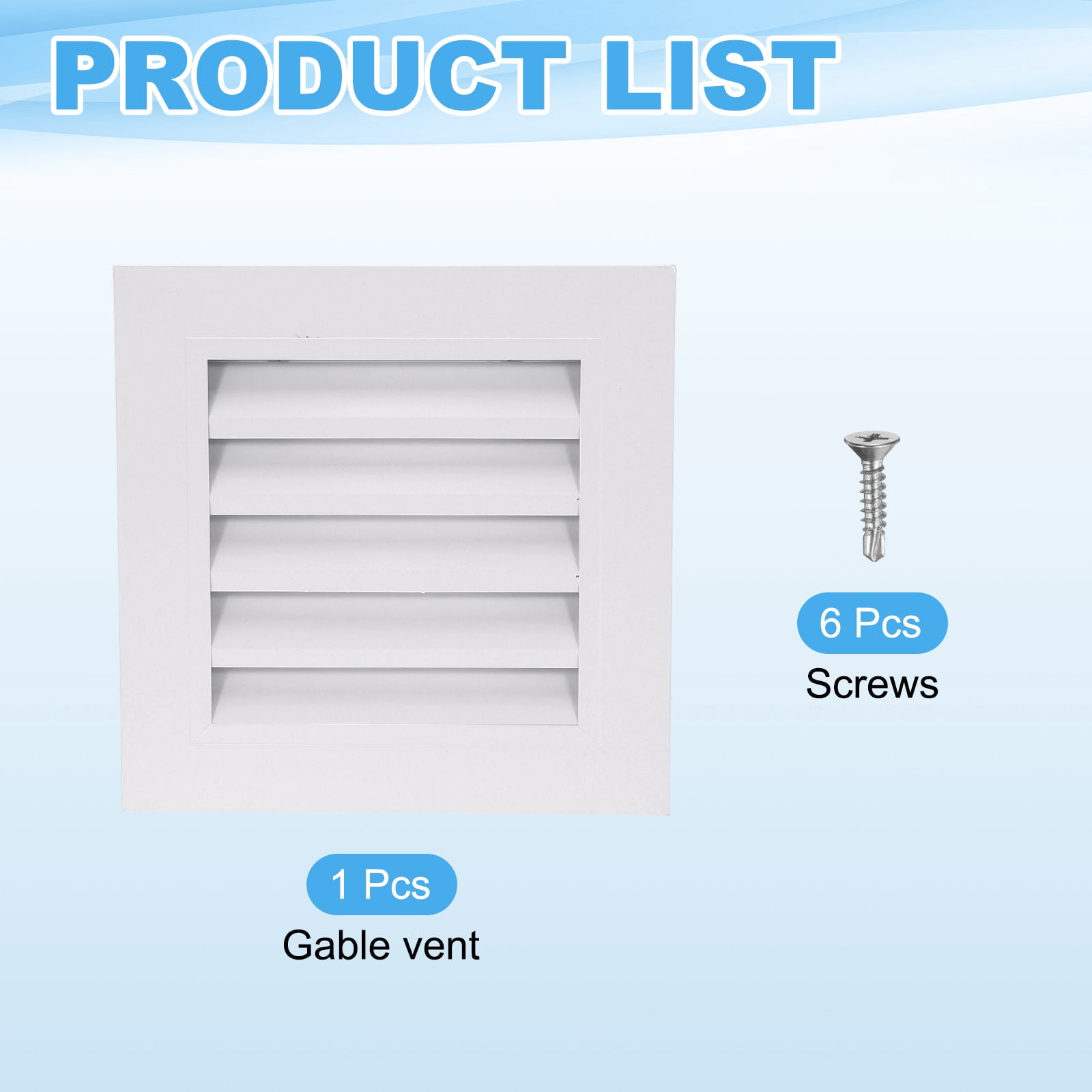 Uxcell 10x10 Inch Gable Vent, 1PCS Aluminum Alloy Wall Shed Vents with Strainer, White