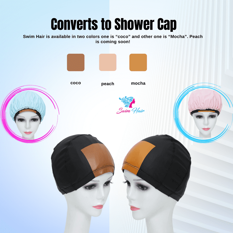 3PCS Swim Hair Splash Kit Waterproof Swim Cap with Illusion Scalp for Lace Wigs Silicone Sealing Band Anti Slip Full Dome Lace Wig Gripper for Teen