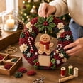 thumbnail image 6 of Christmas 3D Fabric Poke Wreath DIY Kit, Gingerbread Man Style, Handmade Festive Wall Hanging Christmas Indoor Outdoor Decor, 6 of 6