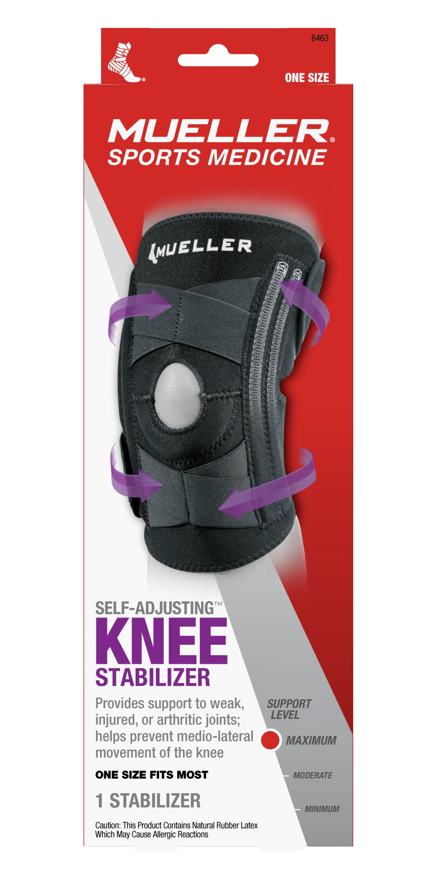 Mueller Self Adjusting Knee Stabilizer, Black, One Size Fits Most