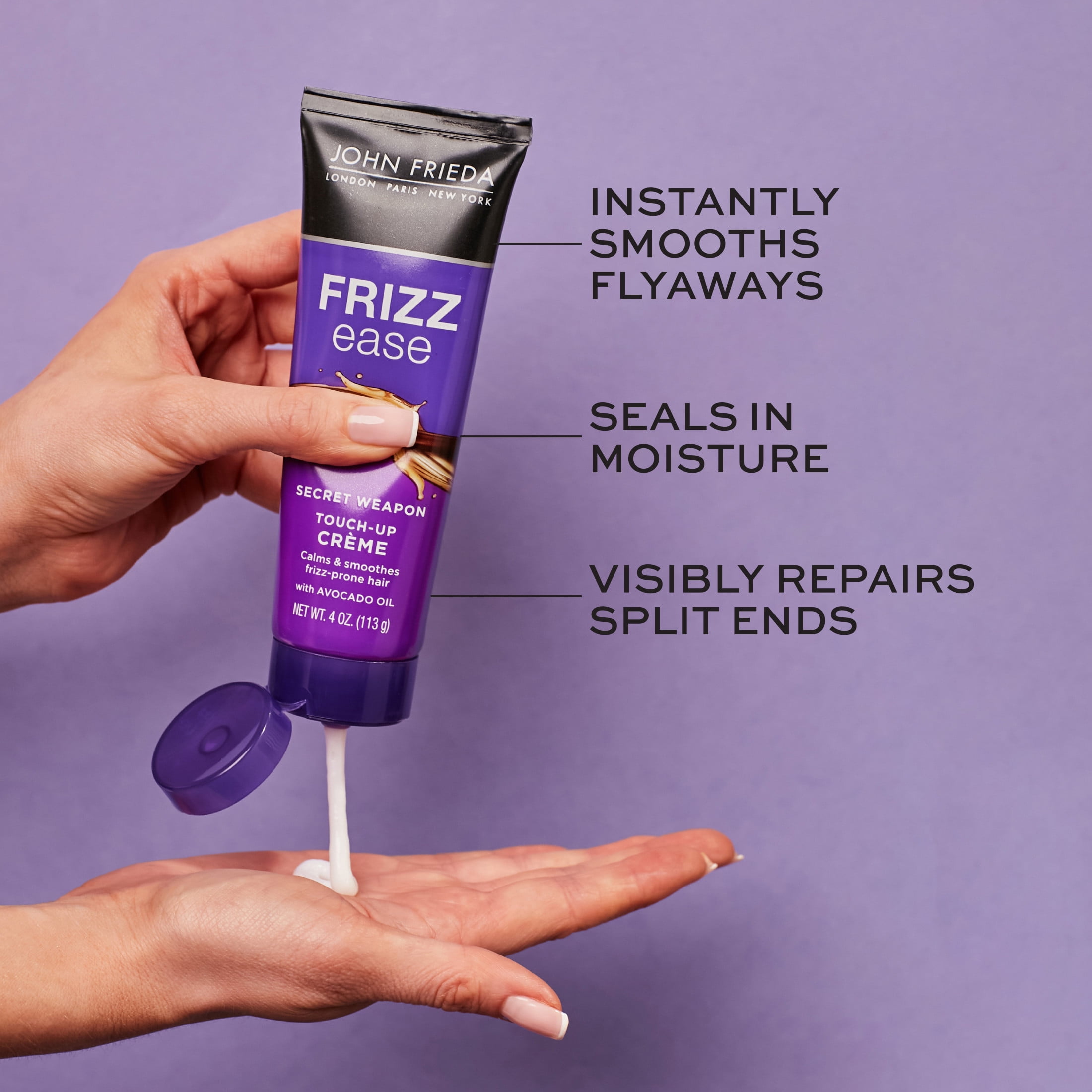 John Frieda Anti Frizz, Frizz Ease Secret Weapon Styling Hair Cream for Frizzy, Dry Hair, 4 oz