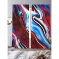 thumbnail image 3 of Red Blue Marble Sheer Curtains 108 Inch Length 2 Panels for Living Room, Modern Abstract Art Fluid Marble Voile Kitchen Curtain Set, Luxury Privacy Drapes Window Treatment for Bedroom, 3 of 7