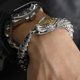 thumbnail image 4 of Pulsera de serpiente cascabel tejida a mano plateada en cobre con acab met lico dise o escamas realistas parches dors y ojos piedras preciosas azules joyer moda nica tema animal para estilo casu, 4 of 4