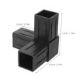 thumbnail image 2 of unbranded 8Ud Conector Plástico Para Tubo Cuadrado En Ángulo Recto Para Marco De Aire Acondicionado Color Negro, 2 of 8