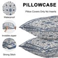thumbnail image 5 of Throw Pillow Covers 20x20 Inch Set of 2, Farmhouse Boho Waterproof Outdoor Pillow Covers, Blue Country Vintage Chic Abstract Floral Decorative Cushion Pillowcases for Couch, Sofa, Bed, Garden, Patio, 5 of 9