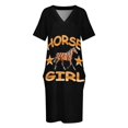 thumbnail image 4 of Vestido de bolsillo suelto de caballo Vestido de mujer Ropa femenina, 4 of 7