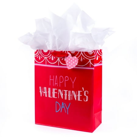 Hallmark Extra Large Gift Bag with Tissue Paper (Happy Valentine's Day On Red)