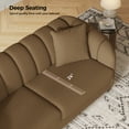 thumbnail image 3 of COPIAE 82 Inch Loveseat Sofa,Modern Couch and Sofa,Curved Petal Design Furniture,Sturdy and Easy Installation,Small Sofa for Living Room Bedroom Office and Apartment,Terry Fleece Fabric Brown, 3 of 13