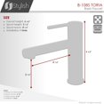 thumbnail image 4 of Stylish Single-Handle Brushed Stainless Steel Bathroom Faucet Height 6" B-108S, 4 of 12