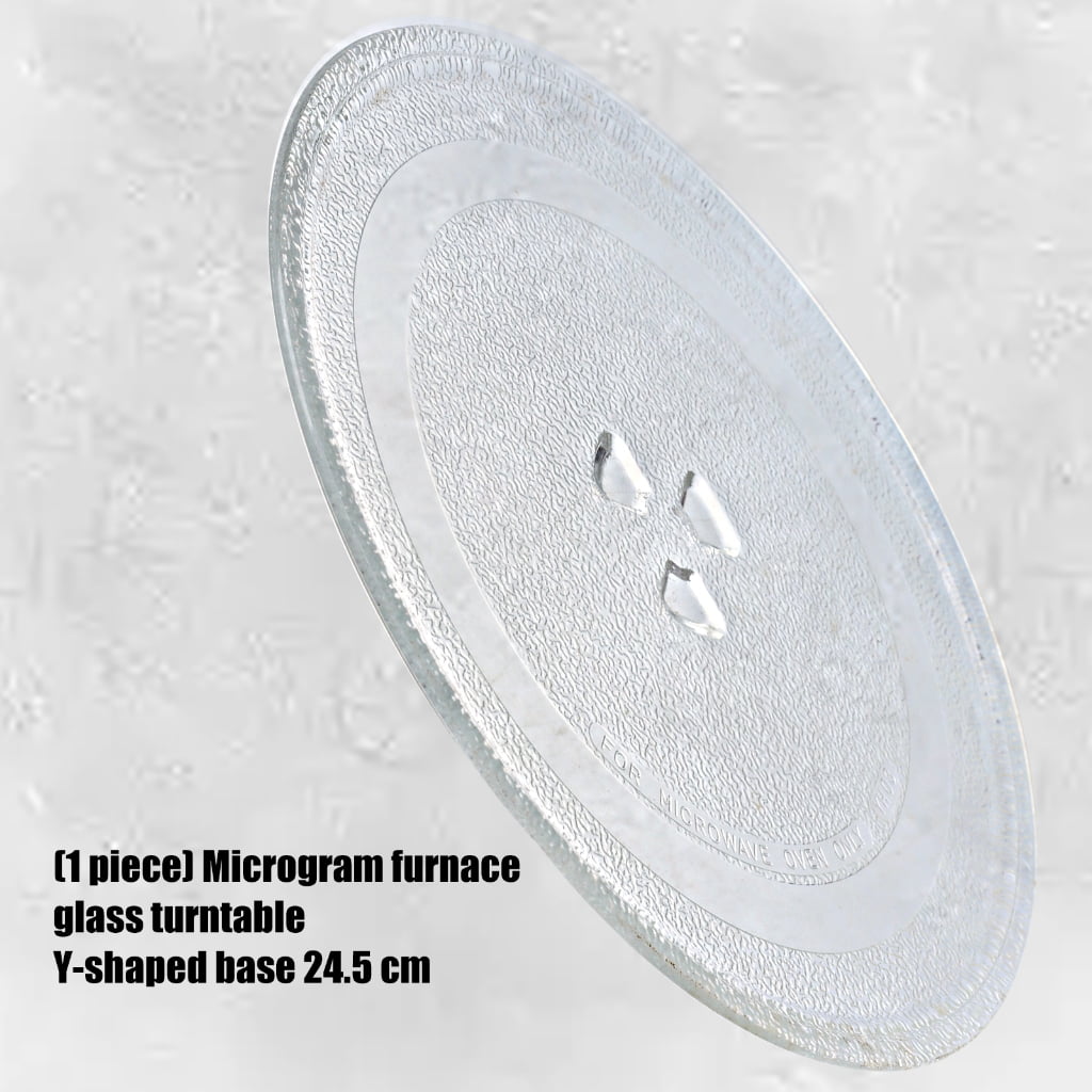 Microwave Glass Turntable 24.5cm Y-Base Heatproof Rotating Plate Dishwasher Safe Replacement