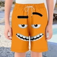 thumbnail image 2 of Boys Beach Shorts Funny Cartoon Prints Casual Board Shorts Drawstring Elastic Waist Trunks Vacation 2026 Summer Outfits, 2 of 4