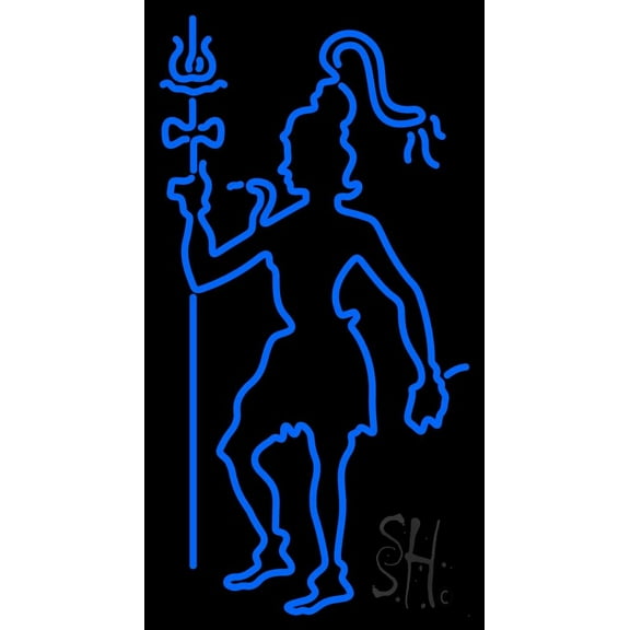 God Shiv LED Neon Sign 24" Tall x 13" Wide - inches Black Square Cut Acrylic Backing, with Dimmer - Premium built indoor Sign for Home décor, Event, Religious place, Store interior, Office.
