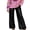 Black, variant on Women's Sequin Wide Leg Pants, Sparkly Glitter Trousers with High Waist Drawstring, Shiny Party Pants for Women Casual Daily Wear, for Halloween Party, Pink, XL