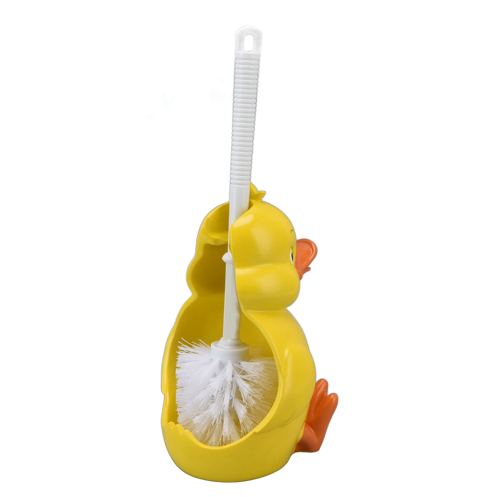 BIMZUC Little Yellow Duck Toilet Brush Set - Seamless Deep Cleaning Toilet Brush with Holder Base, Cute Bathroom Cleaning Tool for Home