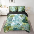 thumbnail image 2 of Manfei Botanical Plants 7pcs Bedding Comforter Set for Children Kids Teens,Watercolor Trees Queen Bedding Sets Super Cozy,Jungle Woodland Queen Sheet Sets,Lightweight Room Decor,Reversible, 2 of 8