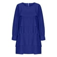 thumbnail image 4 of Efsteb Long Sleeve Dress for Women Tiered Dress Elegant Knee Length Wedding Guest Party Ruffle Layered Swing Dresses (Blue,XXL), 4 of 6