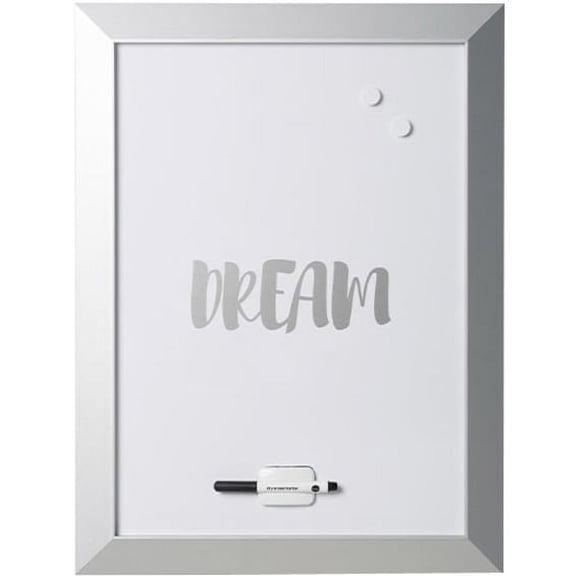 MasterVision Magnetic Dry-Erase Quote Board, "DREAM" Quote, Silver Metallic Frame, 18" X 24",