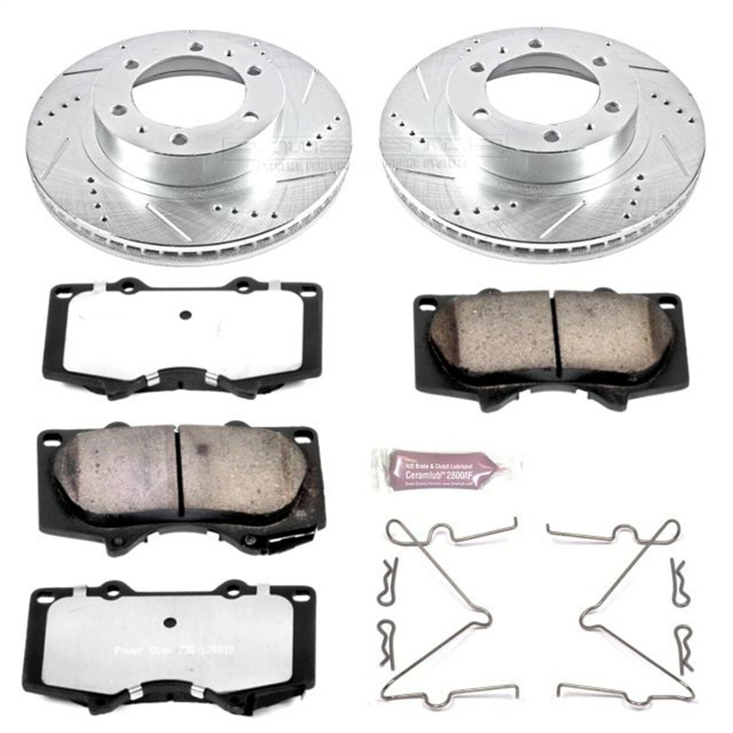 PowerStop Front Z36 Truck & Tow Carbon-Fiber Ceramic Brake Pad and Drilled and Slotted Rotor Kit Fits: TOYOTA Select Models K137-36