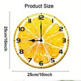 thumbnail image 2 of ZXCXRQFa Yellow Lemon Slice Wood Wall Clock Silent Non-Ticking Kitchen Desk Clock Battery Operated Analog Decorative Round Clocks 10 in Garden Home Decor, 2 of 7