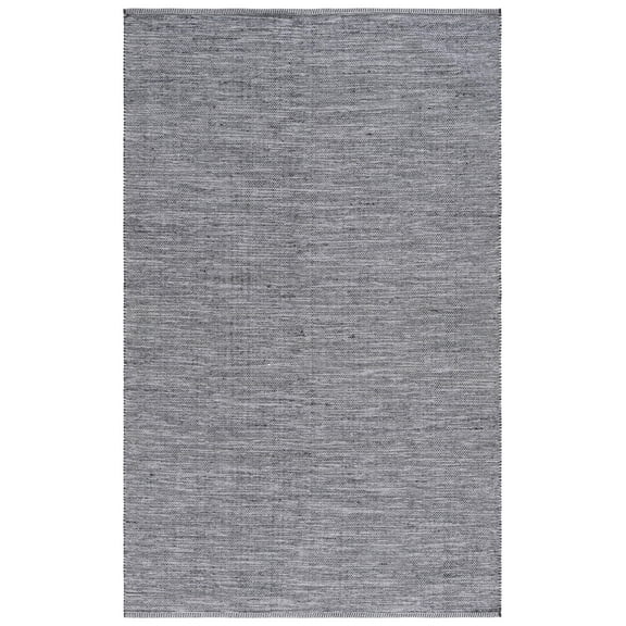 SAFAVIEH Montauk Cian Distressed Cotton Area Rug, Black/Ivory, 5' x 8'