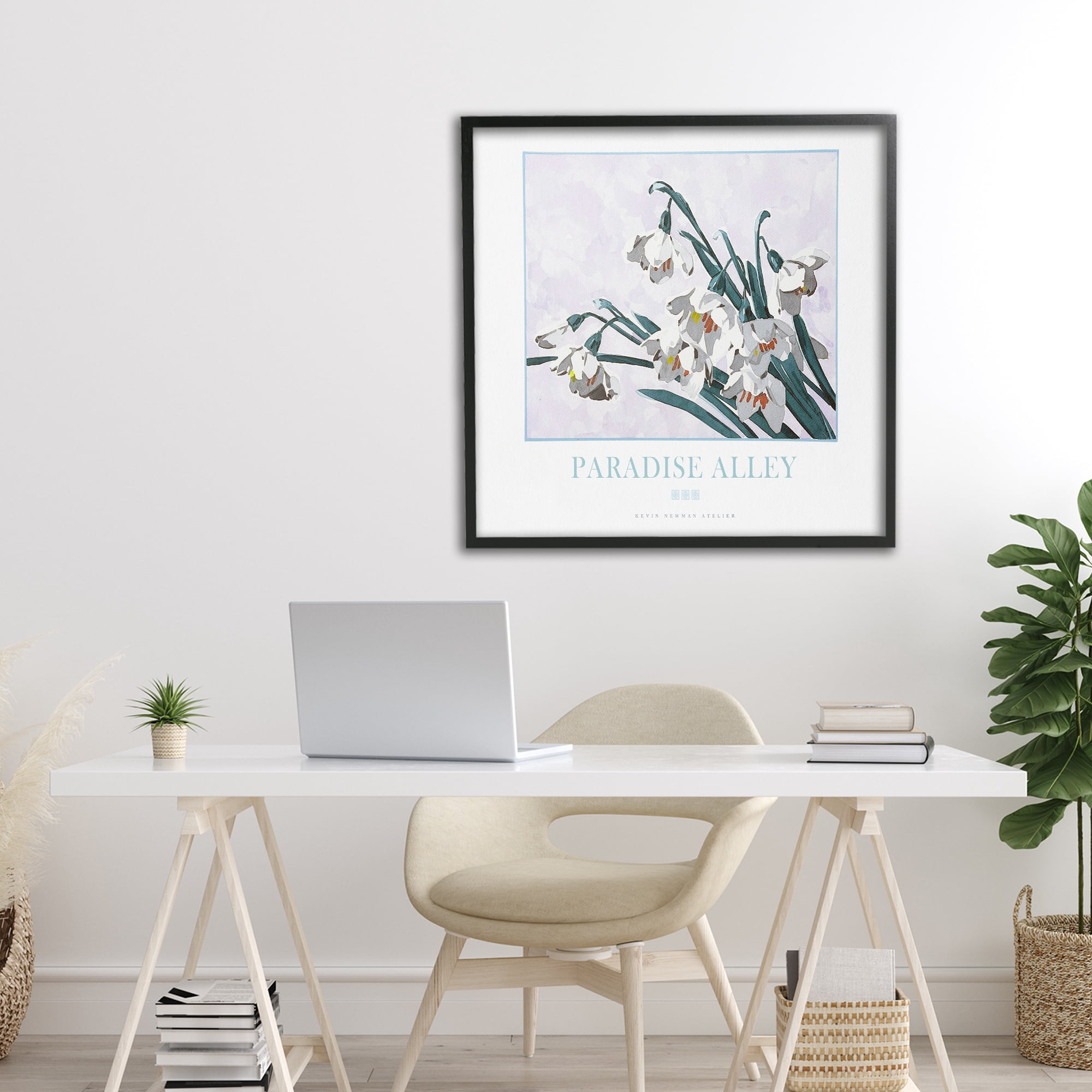Stupell Industries Paradise Alley White Spring Blooms Black Framed Giclee Art, design by Jadei Graphics