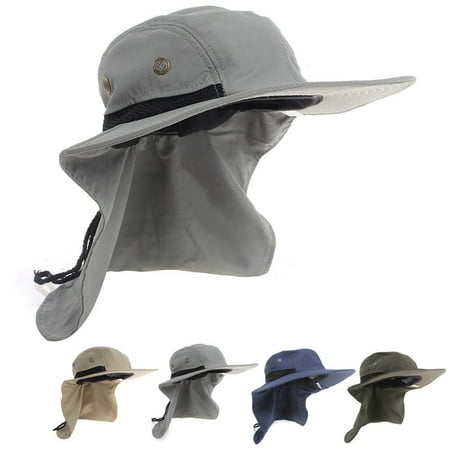 Outdoor Fishing Hiking Boonie Hunting Snap Hat Brim Ear Neck Cover Sun Flap