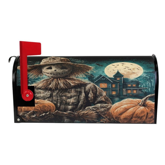 Wobogo Halloween Scarecrow Mailbox Cover Magnetic for Garden Yard Home Decor Standard Size 25.4×20.78in