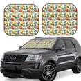 thumbnail image 1 of Disketp Retro Bike Pattern 2 Piece Windshield Sunshades,Folding Windshield Sun Shade for Car SUV Trucks Sedan,Blocks UV Rays Sun Visor Protector-Large, 1 of 6