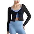 thumbnail image 2 of JDQJBZ Summer Womens Tops,Workout Tops For Women Solid Color Long Sleeve Crew Neck 2 In Spring Yoga Top Spring Summer Casual Tops For Women, 2 of 5