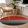thumbnail image 5 of Red Gray Black Round Area Rug 4 FT, Non Slip Indoor Outdoor Rug, Vintage Country Gradient Wooden Grain Washable Soft Circular Carpet Non-Shedding Floor Mat for Coffee Table Nursery Foyer Balcony, 5 of 9