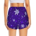 thumbnail image 2 of Lsque Dark Purple Snowflakes Printed Women's Running Shorts with Liner Pockets,Elastic Quick Dry Workout Athletic Gym Yoga Shorts,Womens High Waist Shorts-X-Large, 2 of 9
