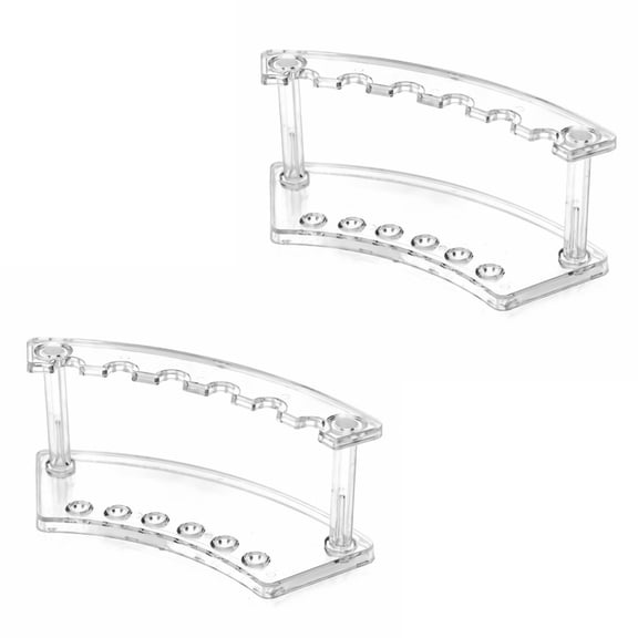 2 Pcs Desk Organisers Vertical Pen Holder 6-Slots Pencil Holder Pen Display Stand Makeup Brush Rack Organizers