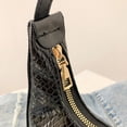 thumbnail image 2 of Bolsos de moda para mujer Bolso hobo en forma de U con patrón de cocodrilo para informal (negro) Sywqhk Para Estrenar, 2 of 8