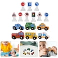 thumbnail image 2 of Shisuyan 1 Set Wooden Vehicles and Traffic Signs For Children Toy Wooden Road Construction Traffic Sign, 2 of 8