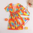 thumbnail image 4 of shqvo Girls Swimsuits,Girls Swimsuits Size 14-16,Newly Designed Printed Two Piece Girls Swimsuit Split Style for Children Ages 5 to 12 Years, 4 of 5
