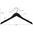 thumbnail image 2 of NAHANCO 17" Wooden Shirt Hanger, Raw Finish W/Gunmetal Hook (Pack of 100), 2 of 6