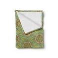 thumbnail image 2 of Geometric Soft Flannel Fleece Blanket, Ornamental Interwoven Shapes in Vintage Style Abstract Repetitive Symmetric Art, Cozy Plush for Indoor and Outdoor Use, 60" x 80", Multicolor, by Ambesonne, 2 of 5