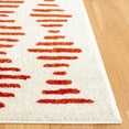 thumbnail image 4 of SAFAVIEH Tulum Lancaster Geometric Striped Area Rug, Ivory/Rust, 6'7" x 6'7" Square, 4 of 8